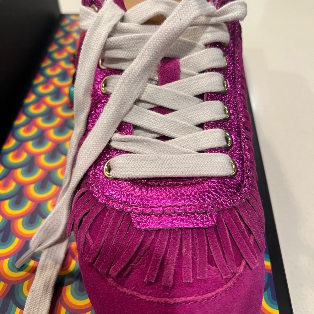 Kurt Geiger Fuchsia Fringe Sneakers